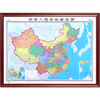 【定制边框】2022年 中国地图 约1.6米*1.2米 带框