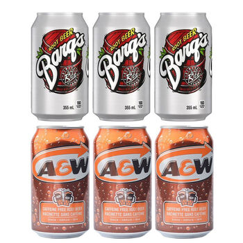 望蓝川加拿大进口a&w root beer艾德熊乐啤露树根味汽水听装碳酸饮料