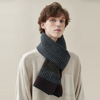 七匹狼septwolves2023新品男士围巾冬季高档款uvbanana纯羊毛围巾男士