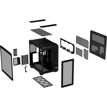 华硕TUF GAMING GT502 弹药库机箱 双仓设计/免工具拆卸/黑色海景房/创新散热/GPU支架