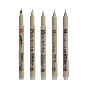 樱花（SAKURA）PIGMA软头勾线笔 绘图笔手绘漫画笔学生设计动漫专用【日本进口】 浅冷灰