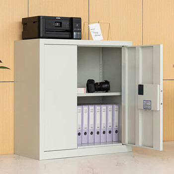 尔迈 保密柜国保密码锁矮柜档案票据柜 灰白色 单节无斗