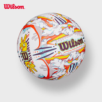 Wilson威尔胜GRAFFITI PEACE VB涂鸦白橙设计青少年学生成人标准5号排球