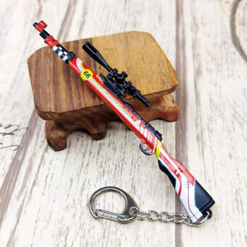 的小绝地求生和平精英9824416五爪金龙吃鸡钥匙扣枪挂件98k红色方程式