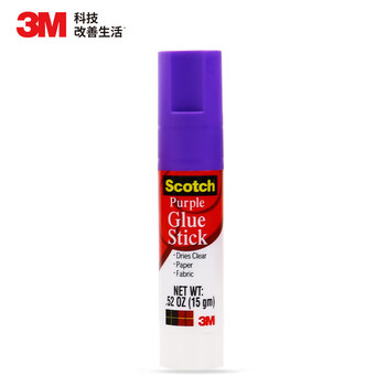 3M 胶棒  固体胶/固体胶棒/固体胶水 思高 PVP 办公用品 胶棒紫色变色5支装 6115