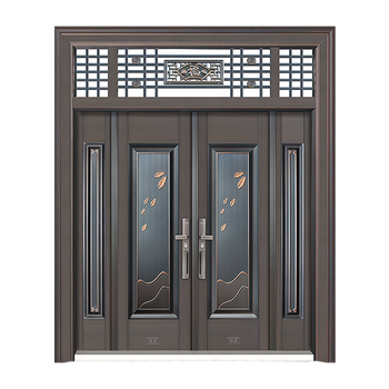 智扬双开四开门农村自建房别墅大门家用乡村入户防盗门大门可定制