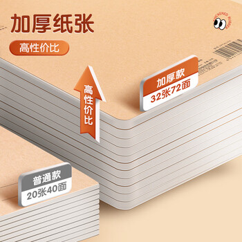 晨光（M&G）文具16K护眼作文本 32张缝线本作业本笔记本本子 牛皮纸初中学生练习簿 5本F16101Y3