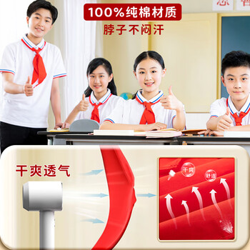 金值纯棉红领巾 小学生通用少先队员绸缎红领巾一二年级手系打结柔软红领巾 国标1米/3条装