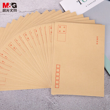 晨光（M&G）DL加厚牛皮纸信封信纸简约邮局B6信封袋增值税发票工资袋AGWN8532 20个/包