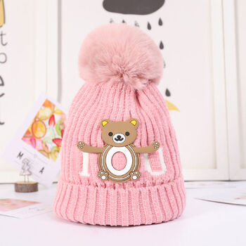 嘉仔洛 儿童帽子秋冬款宝宝加绒保暖护耳棉帽小童加厚毛线针织帽0-6岁