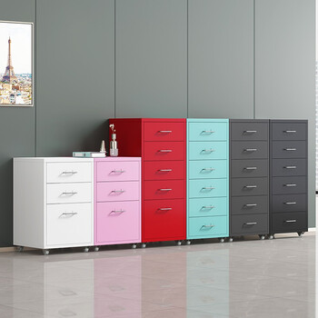 中伟矮柜活动柜文件柜抽屉柜桌下柜床头柜铁皮柜收纳柜带轮子三抽黑色 中伟矮柜活动柜文件柜抽屉柜桌下柜床头柜铁皮柜收纳柜带轮子三抽黑色