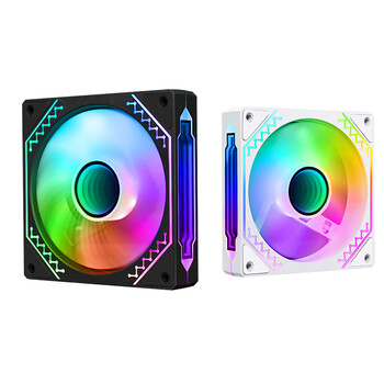 玩嘉棱镜四代ARGB黑色正向风扇 机箱散热12CM风扇神光同步5V3针ARGB PWM温控调速