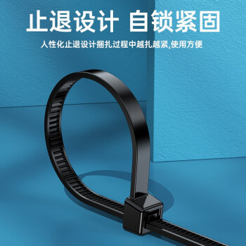胜为自锁式尼龙塑料扎带大号3.6*200mm 100根/袋 桌面电脑走线网线电话线收纳卡扣黑色束线带CGZ4201G