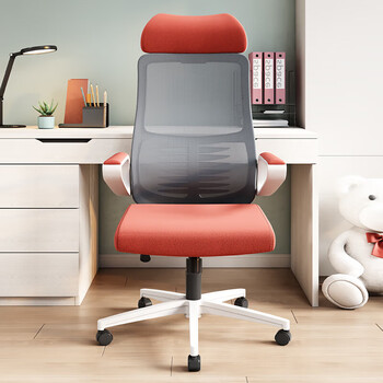 森菲亚办公椅人体工学椅办公室员工会议椅家用学习网椅 黑色头枕