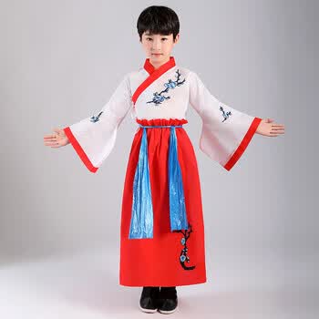 荣西图环保时装秀女衣服六一演出服男童正红100cm