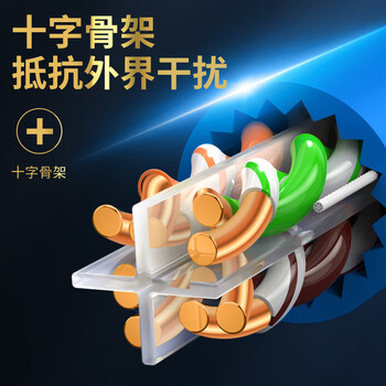 万级超六类网线非屏蔽【国标23AWG-0.57mm无氧纯铜芯】CAT6A万兆高速网络工程家装布线一箱线100米蓝色