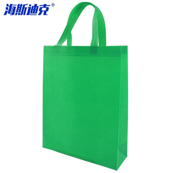 海斯迪克 HKL-49 无纺布购物手提袋 广告礼品袋 绿色 35*41*12  立体竖款(10个)
