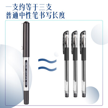 得力（deli）直液笔中性笔 0.5mm子弹头签字笔学生考试笔走珠笔水笔 黑色 办公用品12支/盒S656