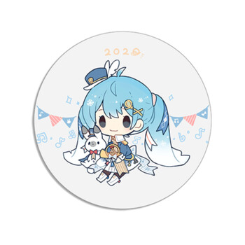 磨砂细闪胸章吧唧二次元mikuq版萌系动漫胸针饰品挂饰 初音抱兔子