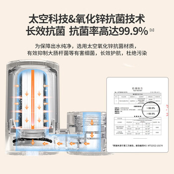 九阳（Joyoung）龙头净水器除余氯双出水七级过滤 1机4芯套装 T28