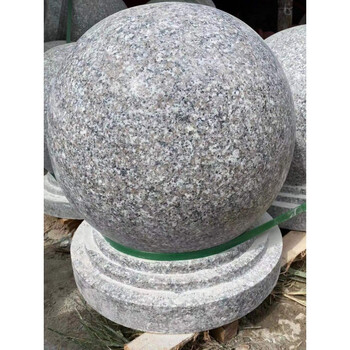 圆球石球路障挡车广场公园石墩子阻车花岗岩石头球阻车桩惠安石雕
