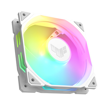 华硕TUF GAMING TR120 雷光 白色机箱反叶风扇 ARGB风扇/PWM温控调速/双层LED阵列/28mm厚扇