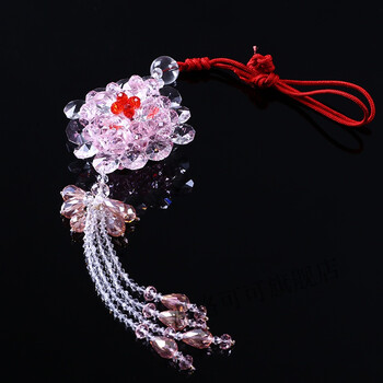 diy手工串珠汽车挂件材料包平安福水晶珠绣球散珠汽车挂饰发财车挂