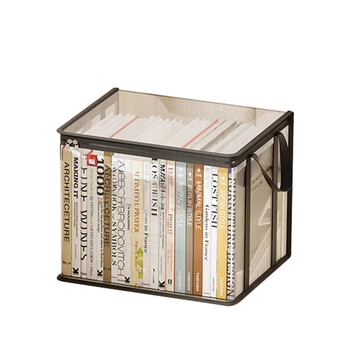 于字简 书本收纳袋毕业旧书收纳神器手提装书整理袋可折叠透明防尘袋黑色中号【透明防尘】7717