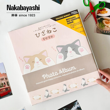 Nakabayashi仲林NCL卡通相册DIY覆膜自粘贴式纪念册40页YB-73785 【新款】瞌睡喵喵