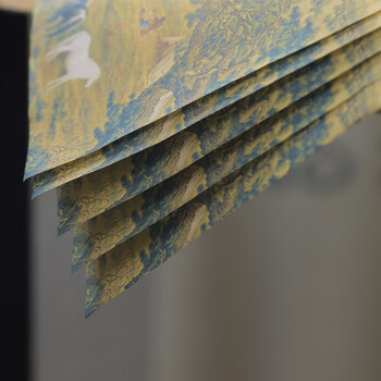 一海堂 文化宣纸文房四宝中国风古风书法创作参展正面不洇背面不透 微喷古画宣纸-百骏图 34*138cm 5张/包