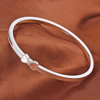 百年老凤祥官方旗舰店细圈闭口银手镯9999女学生时尚小清新蝴内径62mm