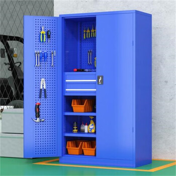 COSMX 工具柜1000mm*500mm*1800mm;金属材质厚度1mm 三层二抽带挂板蓝色1件