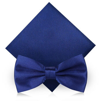 口袋巾套装结婚婚礼蝴蝶结伴郎新郎男士英伦蓝色藏蓝光面领结方巾套装