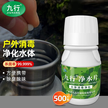 九行户外净水片丸饮水消毒除味500片野外用水净化探险战备求生泡腾片