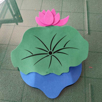 帽卡通立体帽子头饰面具扮演小蝌蚪找妈妈青蛙乌龟鸭鹅鱼荷花荷叶蓝帽