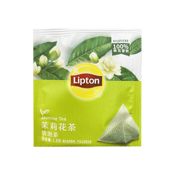立顿茉莉花茶叶安徽黄山酒店独立三角镀铝膜袋泡茶包144g尊享装