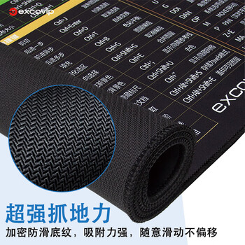 宜适酷（EXCO）快人一步办公快捷键鼠标垫子超大号电脑键盘Office长桌布PS大全Excel游PPT包边800*300黑色6967