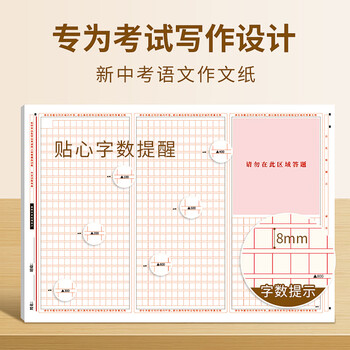 递乐 中考语文作文专用纸 考试标准 格子纸 A3 格子本 答题纸 稿纸 20张 SJA3020E986 答题卡