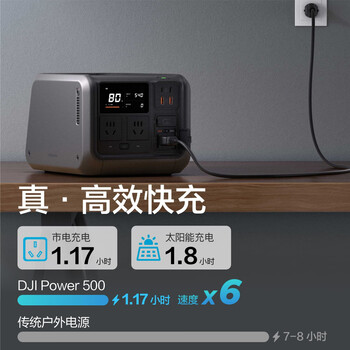 大疆【1000W真大功率】便携户外移动电源220V露营户外车载太阳能储能电源DJI Power 500