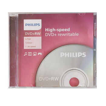 飞利浦(PHILIPS) DVD+RW 可擦写刻录光盘 1片空白光盘光碟 4速4.7G 单片盒装 飞利浦(PHILIPS) DVD+RW 可擦写刻录光盘 1片空白光盘光碟 4速4.7G 单片盒装