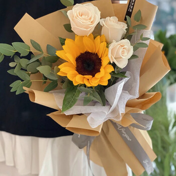 鲜花速递向日葵玫瑰花康乃馨单支小花束同城配送生日礼物开业团购节日