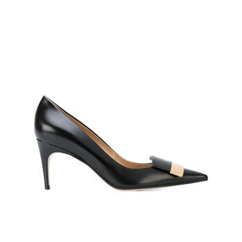 2/3までsale中　Sergio Rossi 新品サイズ38Sr1ブラック パンプス ブラック ローヒール: 45mm, sr1 - Pumps Black