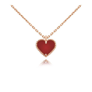 vca爱心项链梵克雅宝女士18k金红心手链手sweetalhambra手链大号18k金