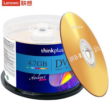 Lenovo联想 DVD+R 空白光盘 光盘/刻录盘 16速 4.7GB 50片装