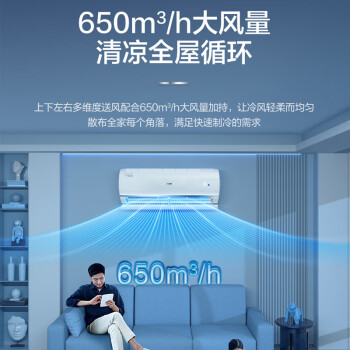 海尔（Haier） 大1匹 静悦新一级变频省电 冷暖卧室空调挂机光感护眠 KFR-26GW/B1KGC81U1 国家政府补贴以旧换新