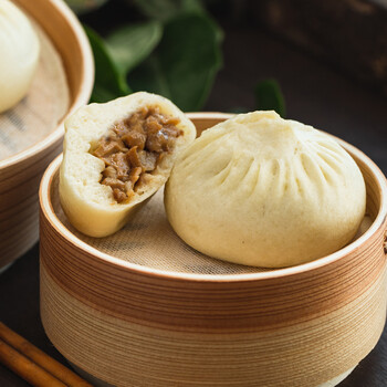 【扬州特产】五亭 扬州包子特产速冻三丁包大肉包早餐礼品箱 12袋精美