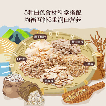 悠采中粮五白混合冲调燕麦片360g（30g*12袋）高纤高蛋白冲泡速食代餐