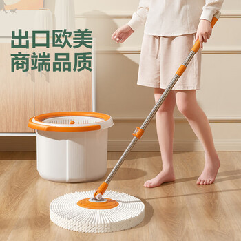 博生旋转拖把40CM杆长127CM2配布单桶干湿分离旋转拖把套装 博生旋转拖把40CM杆长127CM2配布单桶干湿分离旋转拖把套装
