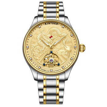 difful时尚王者风范3d金龙男表机械镂空陀飞轮腕表夜光防水男士手表