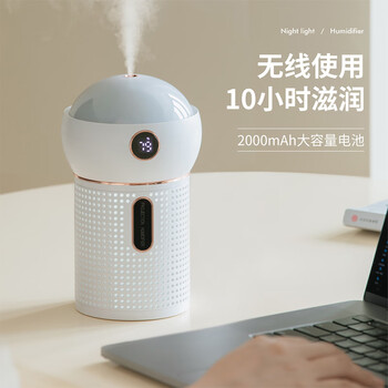 兰什（Lanx）创意投影灯加湿器 USB星空投影仪夜灯迷你纳米喷雾器 白色